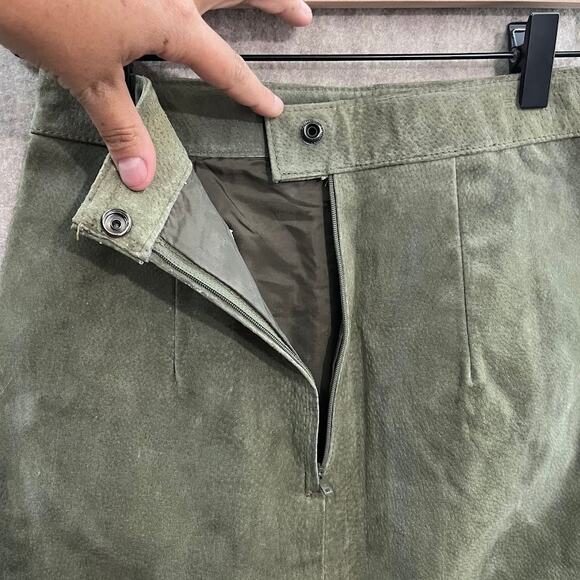 Global Identity Green Leather Skirt Oktoberfest Size 5/6 - Picture 5 of 11